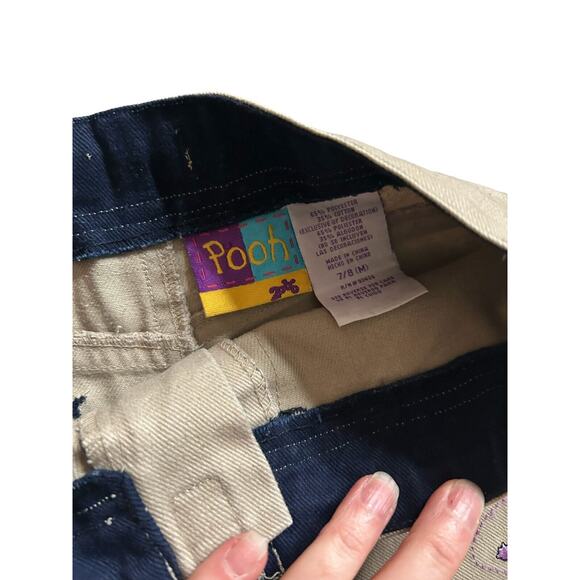 Winnie The Pooh Pants Girl‎ Size 7/8M Beige Embroidered Just Pooh Drawstring - Picture 5 of 7